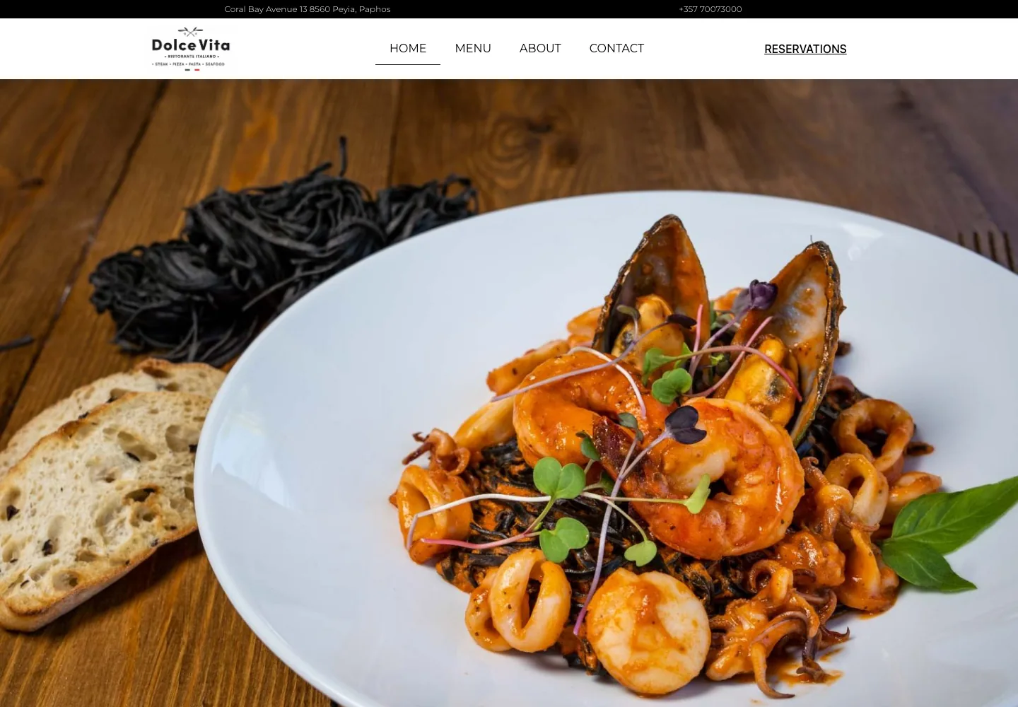Dolce Vita Ristorante Italiano website homepage designed by RestAI